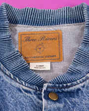 Vintage 90s Three Rivers Authentic Denim Varsity Jacket
