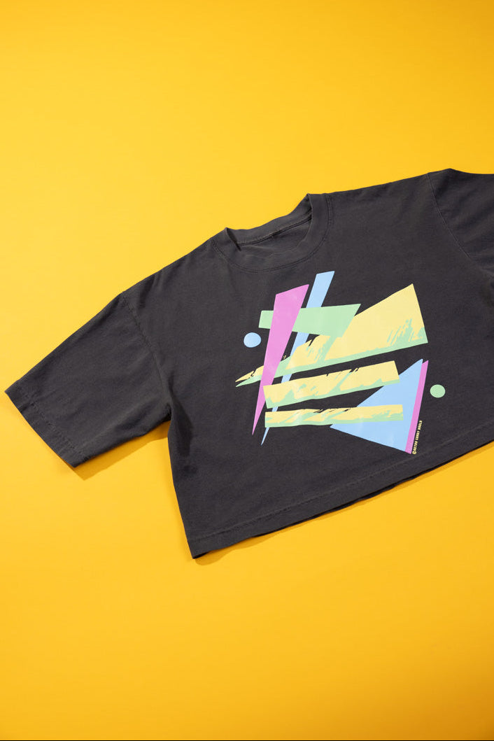 RCW Retro Chaos 2 Crop Tee (Faded Black/White)
