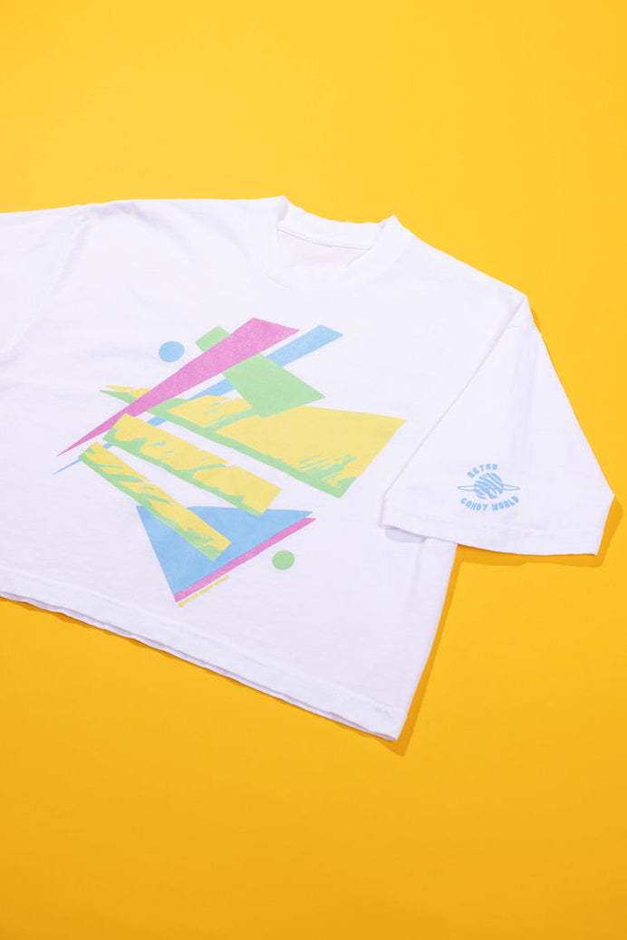 RCW Retro Chaos 2 Crop Tee (Faded Black/White)