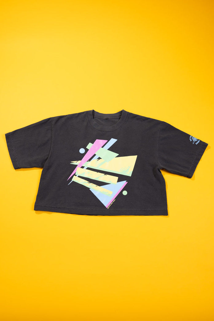 RCW Retro Chaos 2 Crop Tee (Faded Black/White)