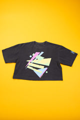 RCW Retro Chaos 2 Crop Tee (Faded Black/White)