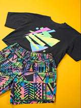 RCW Retro Chaos 2 Crop Tee (Faded Black/White)