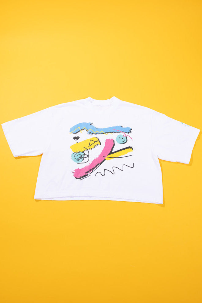 RCW Retro Chaos 1 Crop Tee (Faded Black/White)