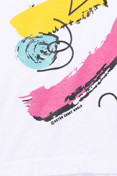 RCW Retro Chaos 1 Crop Tee (Faded Black/White)