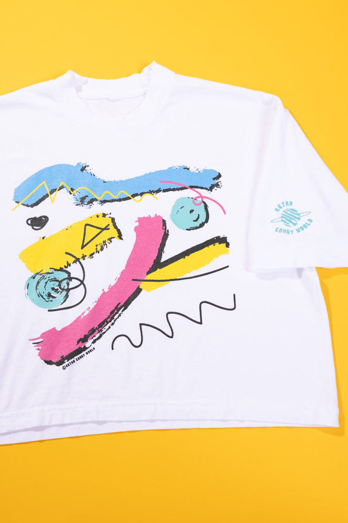 RCW Retro Chaos 1 Crop Tee (Faded Black/White)