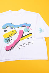RCW Retro Chaos 1 Crop Tee (Faded Black/White)