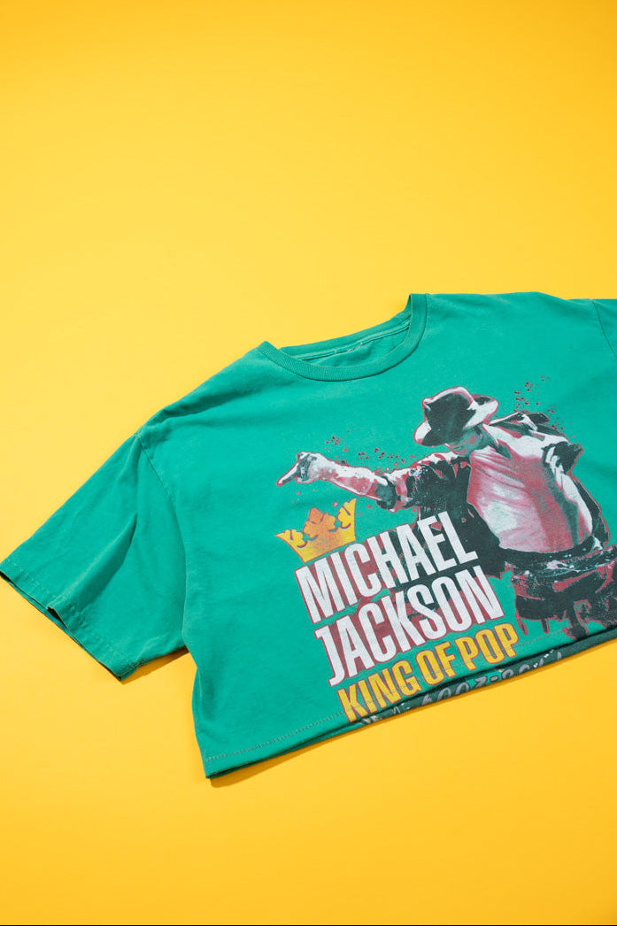 Upcycled Y2K Michael Jackson Crop Top