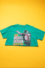Upcycled Y2K Michael Jackson Crop Top