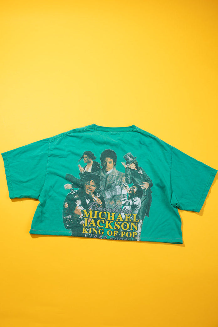 Upcycled Y2K Michael Jackson Crop Top