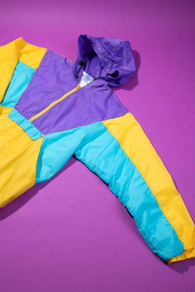 Vintage 90s Charles River Apparel Quarter Zip Windbreaker