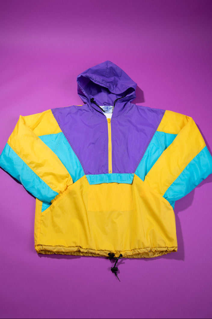 Vintage 90s Charles River Apparel Quarter Zip Windbreaker