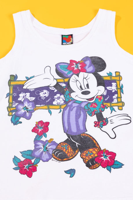 Vintage 90s Disney Aloha Minnie Mouse Tank Top