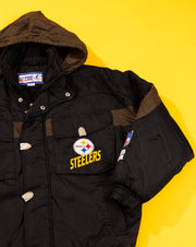 Vintage 90s Logo Athletic Pittsburgh Steelers Puffer Jacket