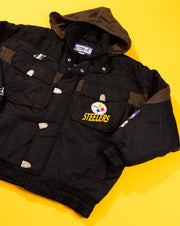 Vintage 90s Logo Athletic Pittsburgh Steelers Puffer Jacket