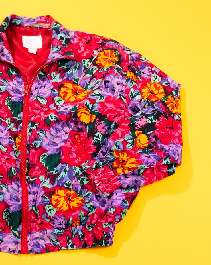 Vintage 80/90s Whitney Collection Floral Silk Jacket