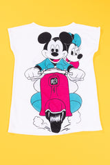 Vintage 80s Mickey and Minnie Scooter Shirt