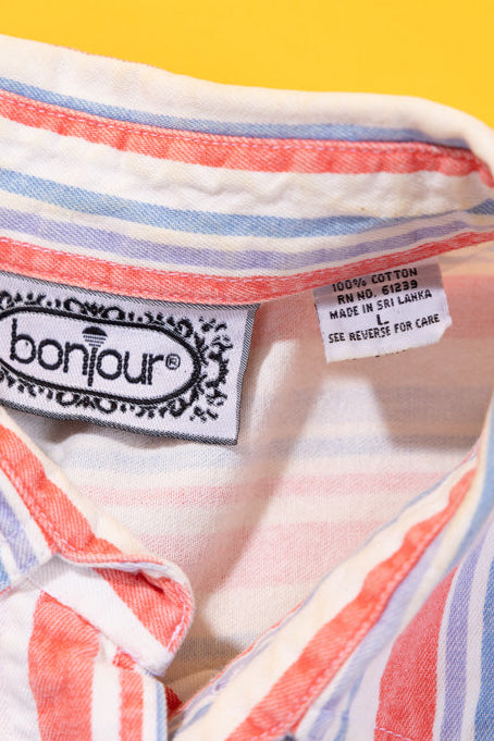 Vintage 90s Bonjour Sleeveless Button Up