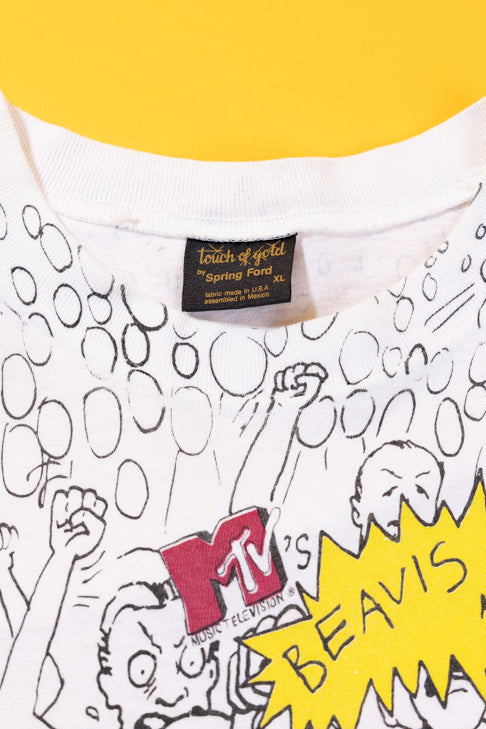 Vintage 1993 MTV Beavis and Butt-head AOP T-shirt