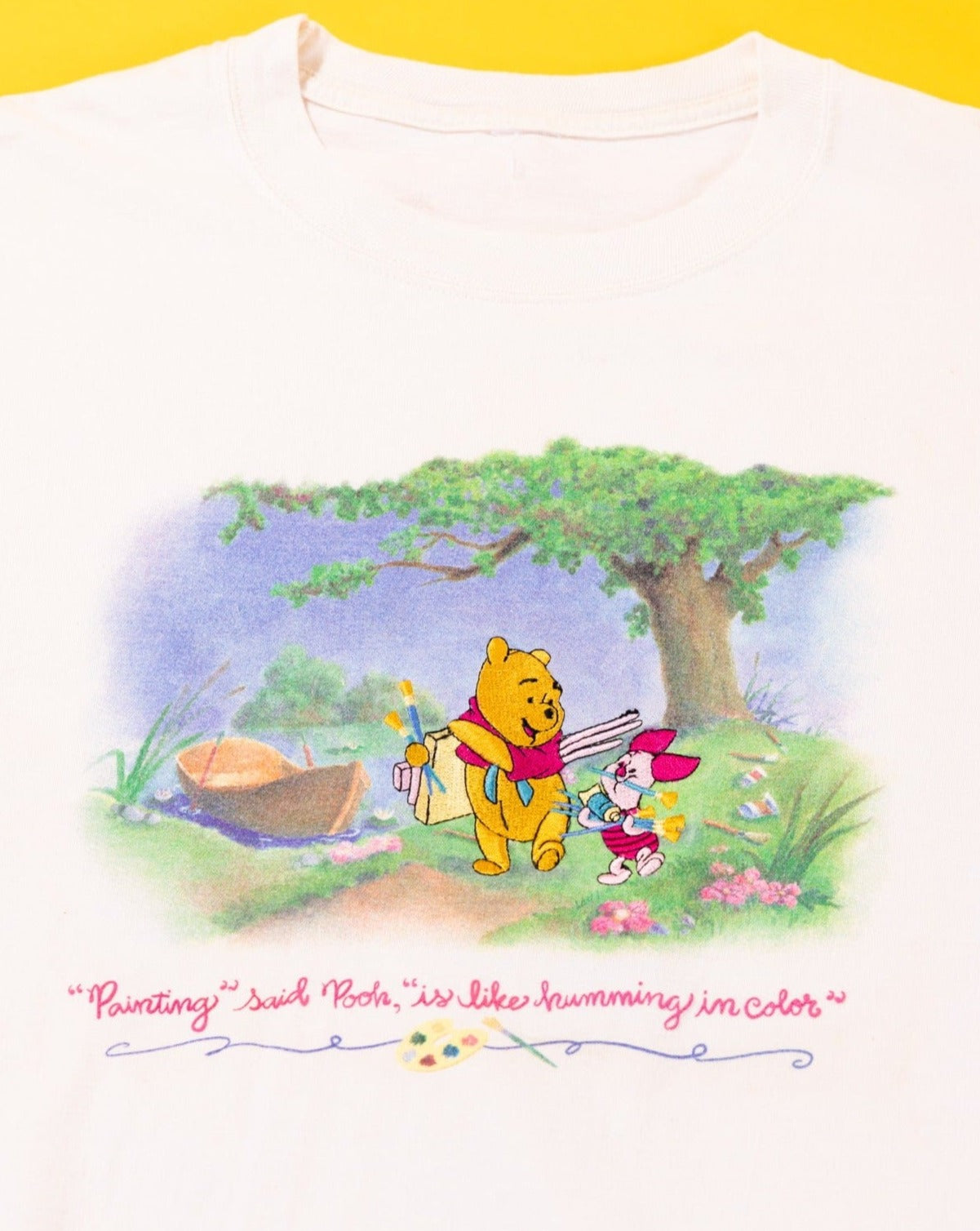 Vintage 90s Winnie The Pooh Painting Is Like Humming In Color T
