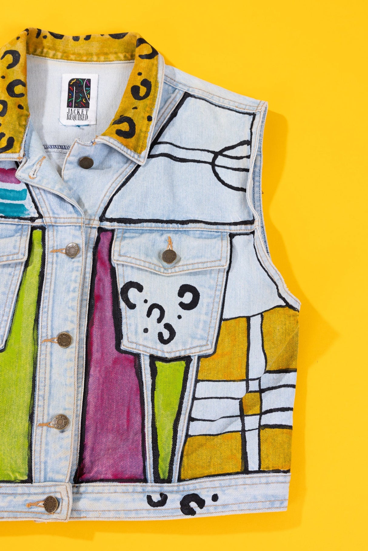 Vintage 80s Jacket Required Denim Vest