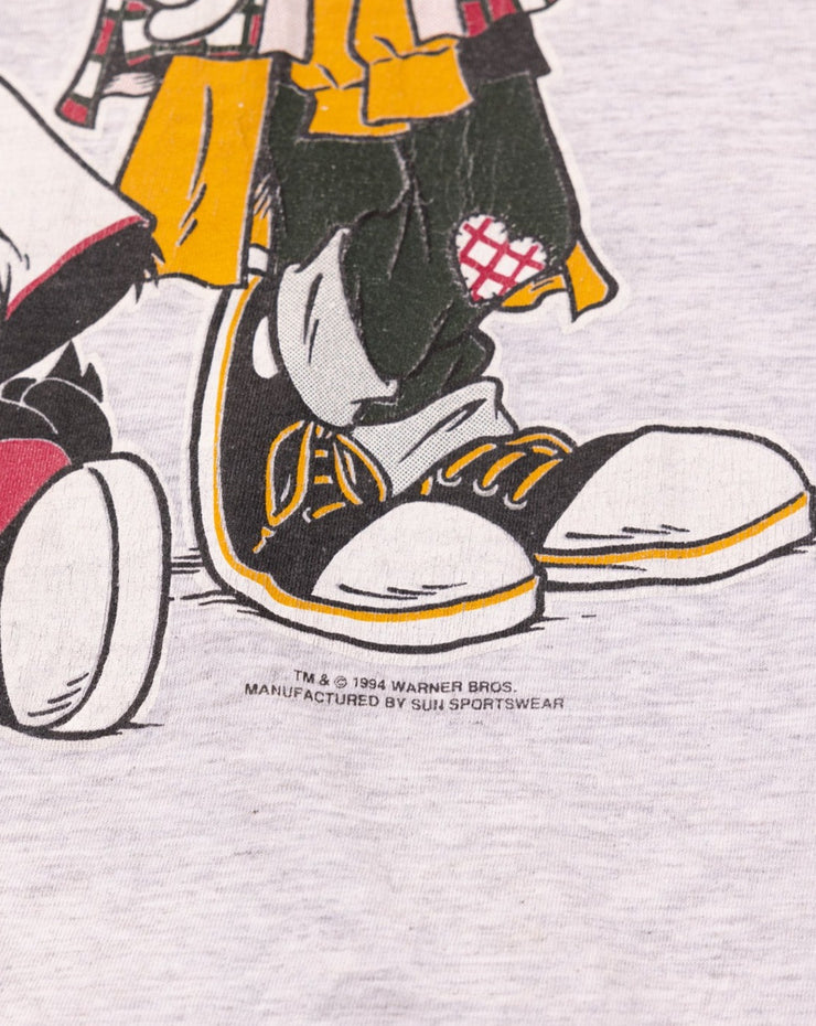 Vintage 1994 Looney Tunes Bugs Bunny and Taz Baseball Button Up Shirt
