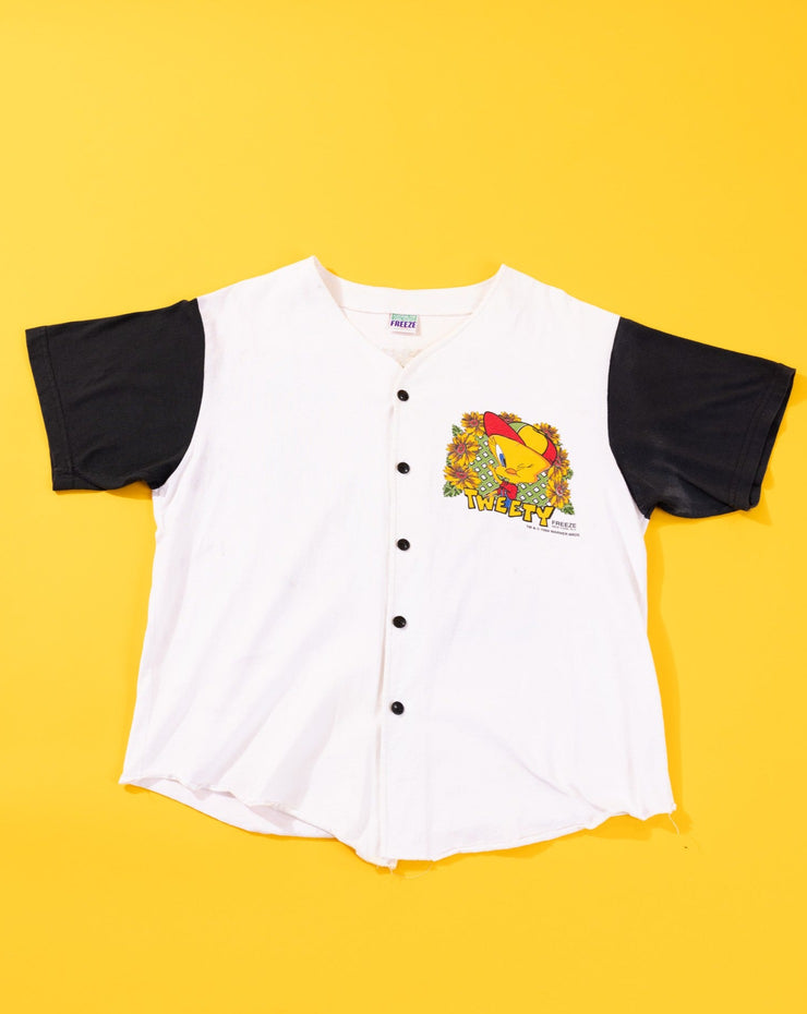Vintage 1994 Looney Tunes Tweety Bird Baseball Button Up Shirt
