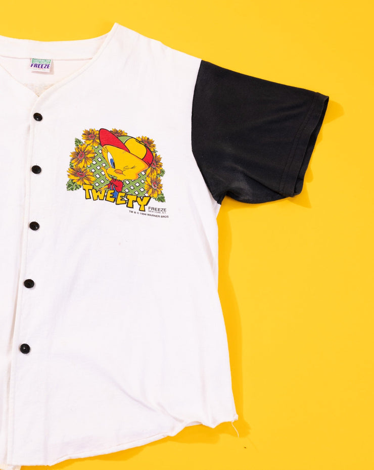 Vintage 1994 Looney Tunes Tweety Bird Baseball Button Up Shirt