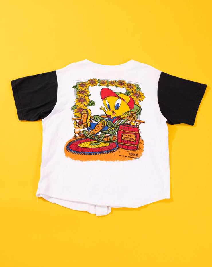 Vintage 1994 Looney Tunes Tweety Bird Baseball Button Up Shirt