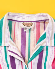 Vintage 80s Picket and Post Retro Striped Button Up