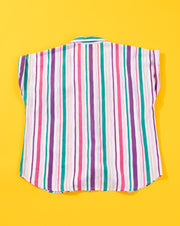 Vintage 80s Picket and Post Retro Striped Button Up