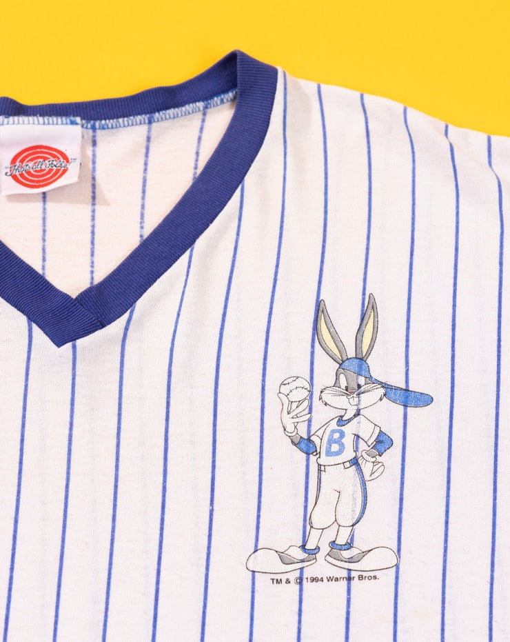Vintage 1994 Looney Tunes Bugs Bunny Striped Baseball T-shirt