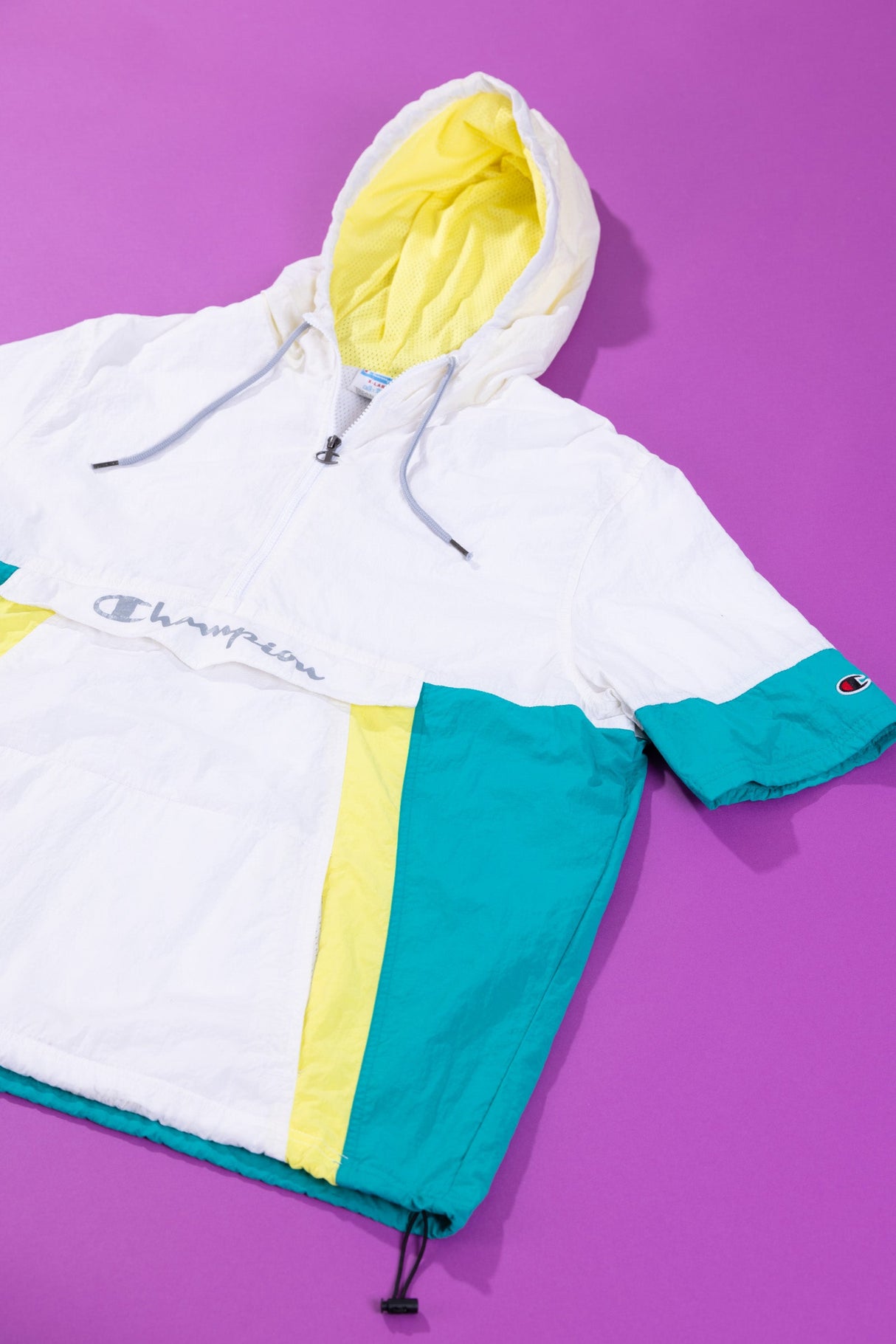 Vintage 90s Champion Short Sleeve Pullover Windbreaker