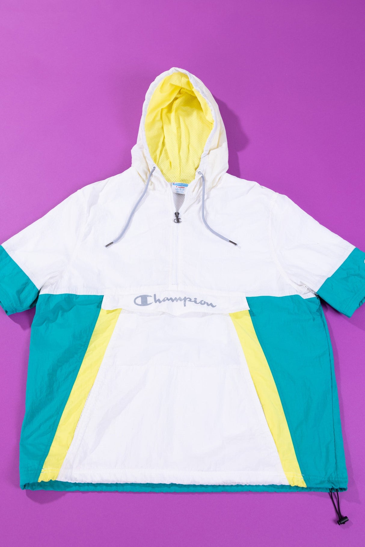 Vintage 90s Champion Short Sleeve Pullover Windbreaker
