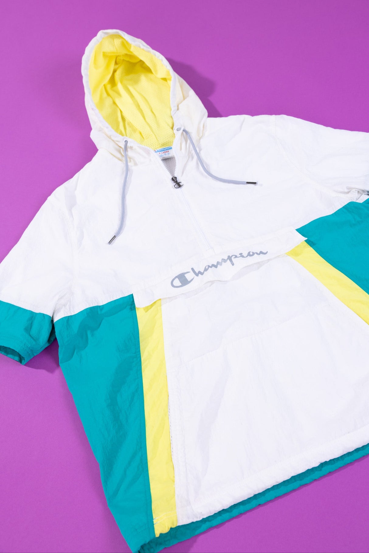 Vintage 90s Champion Short Sleeve Pullover Windbreaker