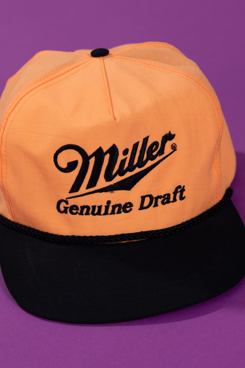 Vintage 80s Miller Genuine Draft Neon Snapback Hat