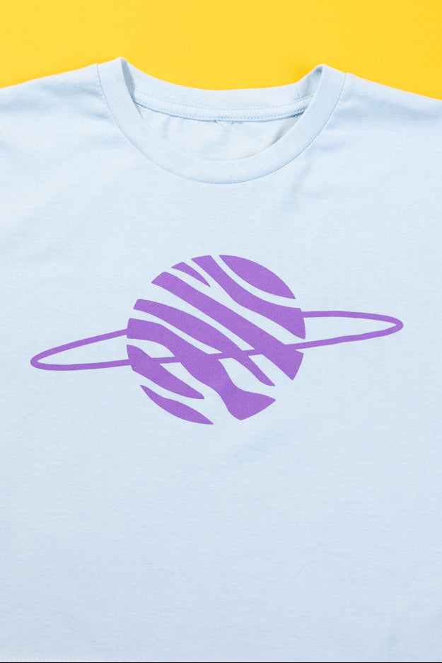 RCW Retro World Crop Top (Pink/Blue)