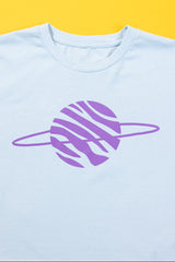 RCW Retro World Crop Top (Pink/Blue)
