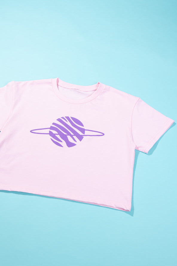 RCW Retro World Crop Top (Pink/Blue)
