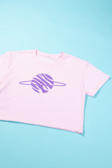 RCW Retro World Crop Top (Pink/Blue)