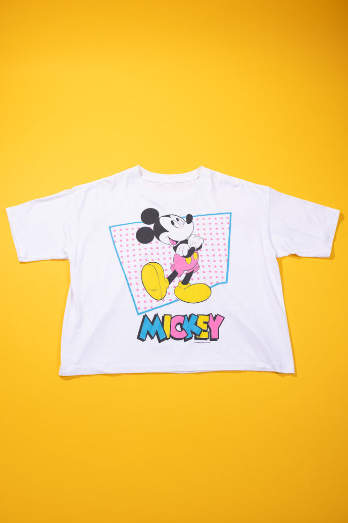 Vintage 90s Disney Mickey Mouse Oversized Crop Top
