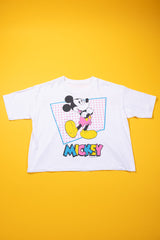 Vintage 90s Disney Mickey Mouse Oversized Crop Top