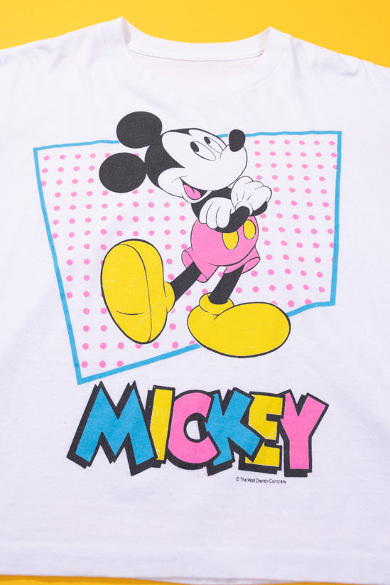 Vintage 90s Disney Mickey Mouse Oversized Crop Top