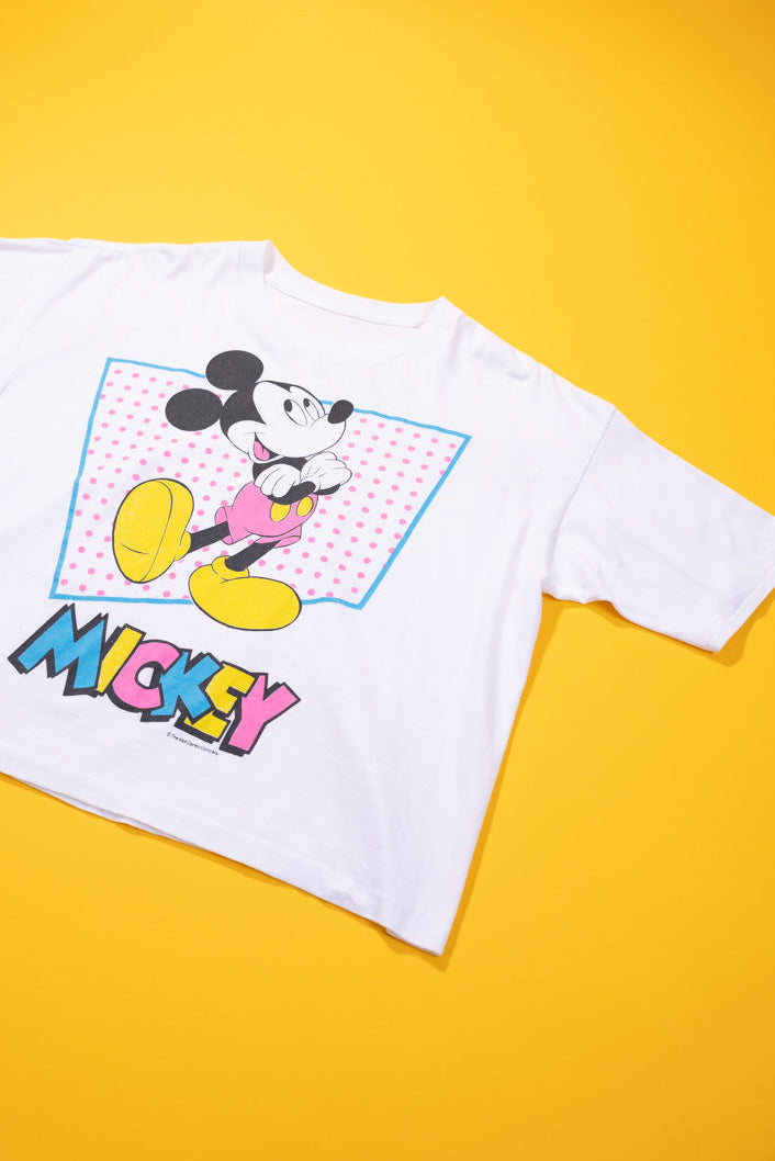 Vintage 90s Disney Mickey Mouse Oversized Crop Top