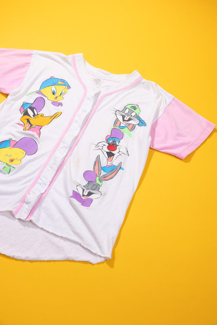 Vintage 1995 Looney Tunes Baseball Button Up