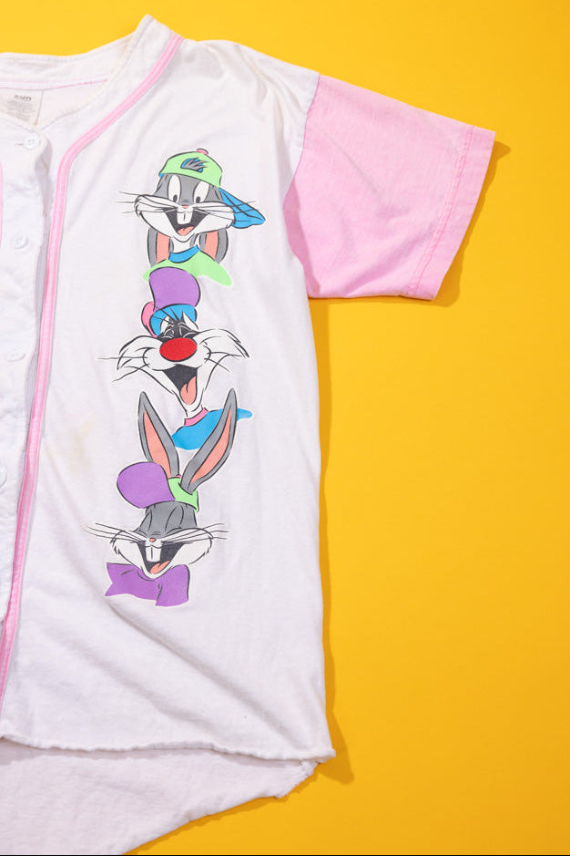 Vintage 1995 Looney Tunes Baseball Button Up