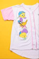 Vintage 1995 Looney Tunes Baseball Button Up