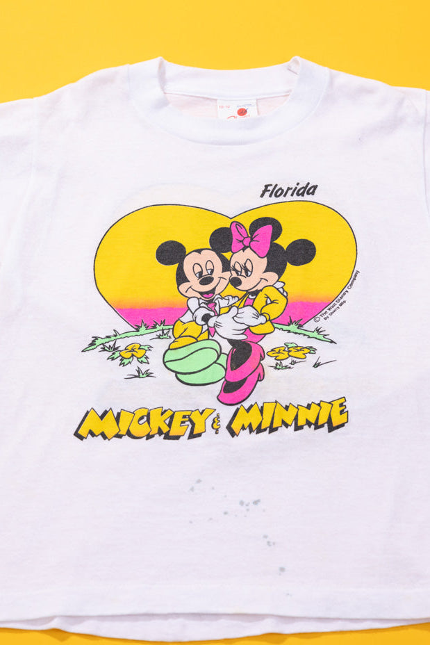 Vintage 80s Disney Mickey & Minnie Florida T-shirt (Kids - M)
