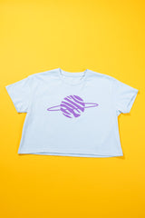 RCW Retro World Crop Top (Pink/Blue)