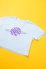 RCW Retro World Crop Top (Pink/Blue)