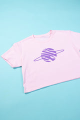 RCW Retro World Crop Top (Pink/Blue)